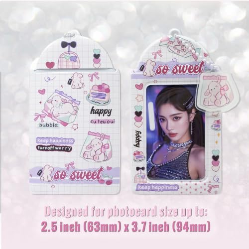 2 Pack K-pop Photocard Holder Keychain, Photo Card Holder with Cute Lamb - style: Lamb