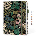 Taja Pretty Lined Journal for Women, Aesthetic Hardcover Leather Journal - color: O-Forest Botanica, style: A-Lined
