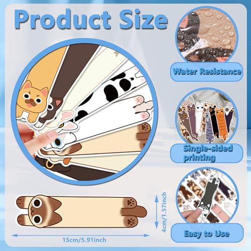30 Pcs Cat Dog Bookmarks Cute Cats Dogs Theme Paper Bookmarks for Adult Cats Dogs Book Markers for Students Teachers School Home Office Reading Book Lovers,30 Styles