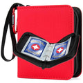 GEAoffice Small Trading Card Binder 1 Pocket Holds 80 Cards, Zip Close, Red - color: Red-Dia