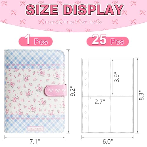 A5 Kpop Photocard Binder, 6 Ring Binder Album with 200 Card Slots, Leather Binder Cover with Magnetic Buckle Closure for Organizing Trading Cards(Blue White) - color: Blue white