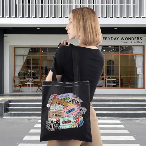 WZMPA Korean Group Fans Tote Bag Concert Fans Gift South Korea Singer Reusable Grocery Bag Concert Merchandise - color: My Name T-bl
