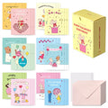 Monolike Day-by-day Card, Happy and Lucky Birthday - Mix 36 Mini Single cards, 36 envelopes, 36 stickers Package - color: Happy and Lucky Birthday