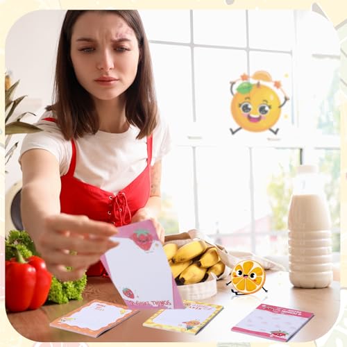 Chiisong 12 Pcs Fun Inspirational Sticky Notes Fruit Notepads - style: Motivational Fruit