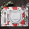 Urban Villa Two Tone Placemat Cotton Tablemat 14x20 (Set of 6) Pine Cone - color: Pinecone Print, size: 14" x 20"