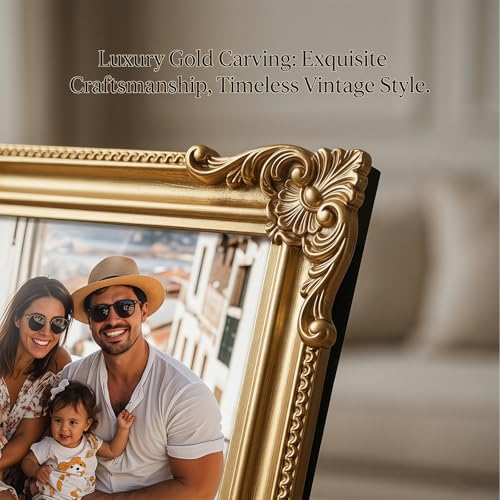 Magnetic Picture Frames for Refrigerator, Mini Gold Frames Set of 2 - color: Golden F