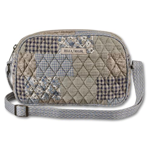 Bella Taylor Simple Crossbody, Quilted Handbag for Women - color: Khaki Patchwork