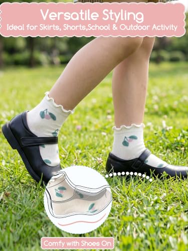 Aroveea Toddler Socks Non Slip Grip Baby Girls Kids Ankle Cute 12 Pack - color: Muted Ruffle, size: 1-3T