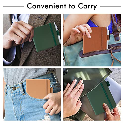 feela Pocket Notebook Journals, Mini Cute Small Hardcover College Ruled Notepad Office School Supplies, with 3 Black Pens, 3.5”x 5.5”, 3 Pack, A6, Vintage Colors - color: 3 Vintage Colors