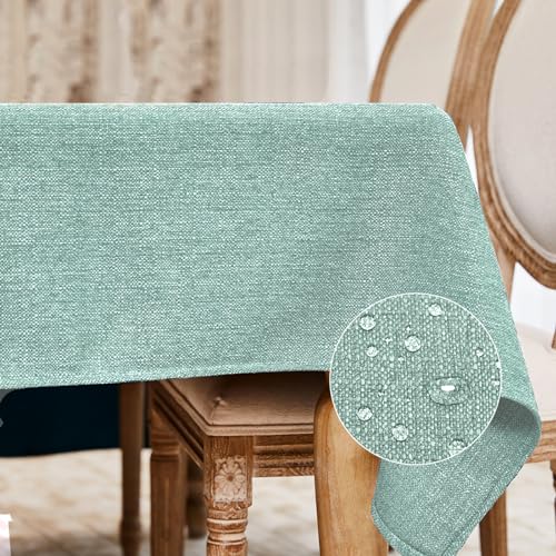 BALCONY & FALCON Rectangle Table Cloth Waterproof Celadon Green 70"x55" - color: Celadon Green, size: 70" x 55" (Rectangular)
