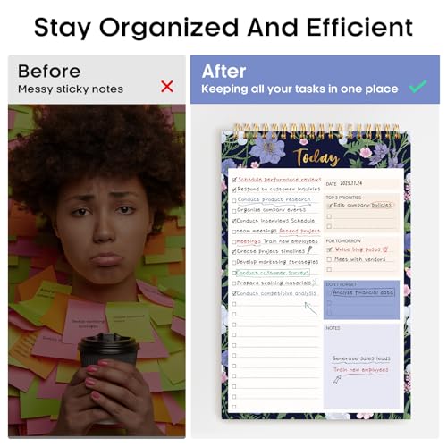 Taja To Do List Notepad, Undated Daily Planner for Work and Goal Setting - color: x-Blue Meadow, size: 1 Pack