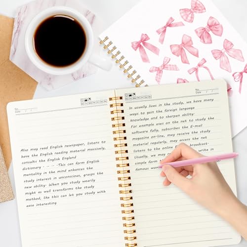 CNhoqc Pink Bow Journal Notebooks, 8 Sets A5 Ballpoint Pens Organza Bags - color: 8-Set Pink Bow