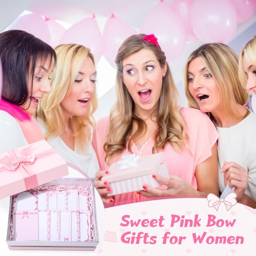 Chiisong 12 Pcs Pink Bow Sticky Notes Cute Coquette Bowknot Notepad - style: Pink Bow