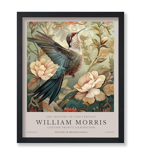 Poster Master William Morris Poster - Hummingbird Print - Bird Art - Botanical Art - Flower Design - Exhibition Artwork - Animal Illustration - Floral Illustration - Aesthetic Office or Bedroom Decor - 8x10 UNFRAMED Wall Art - color: Style-08, size: 8"L x