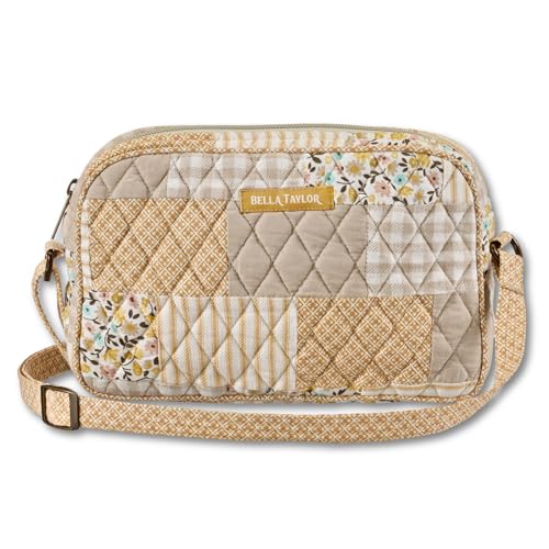 Bella Taylor Simple Crossbody, Quilted Handbag for Women - color: Prairie Meadow Patch