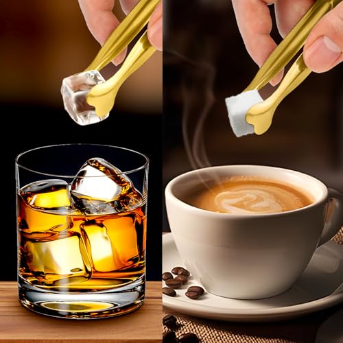Mini Serving Tongs, Anytrp 18-Packs Stainless Steel Sugar Tongs, 4.3 inch Ice Tongs Kitchen Appetizers Tong for Coffee Bar, Tea Party, Desserts Party, Sugar and Ice Bucket - color: Gold-18pcs, size: 4.3inch