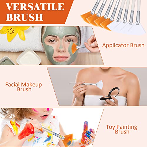 Maitys 9 Pieces Facial Fan Mask Brushes, White, Yellow - color: White, Yellow