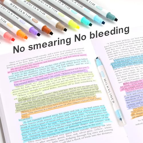 HANKU Highlighters Pastel Double Sided Chisel and Fine Tips Pastel Bible Highlighters No Bleed Through 12 Retro Colors Perfect for Bible Books, Journals, Drawings, and Underlining - color: 12 Retro Colors
