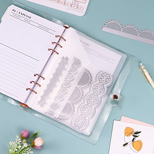 Koqye A5 6‑Hole Binder Pockets, Clear Plastic Loose‑Leaf Binder Folders