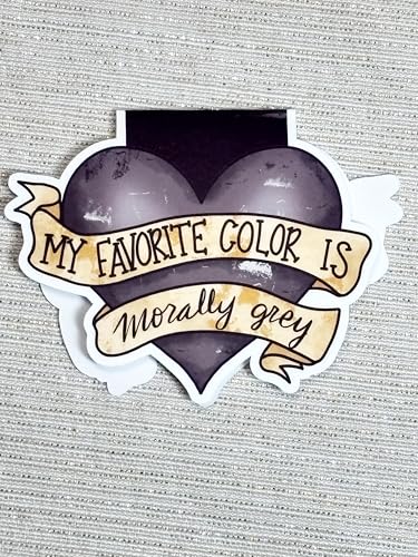 Creates Magnetic Bookmark for Reading Journals Planners Scrapbooking Office Supplies Cute and Funny Bookmark for Bookworms Matte Laminate Double Sided Handmade (Morally Grey) - color: Morally Grey
