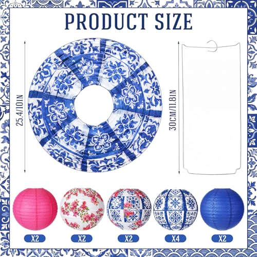 12 Pcs Mediterranean Party Decor 10" Paper Lantern for Dancing Queen