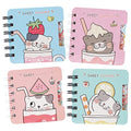 Mini Notebooks for Kids,Kawaii Small Cat Notebook Notepad for Little Girls - color: Summer Cat