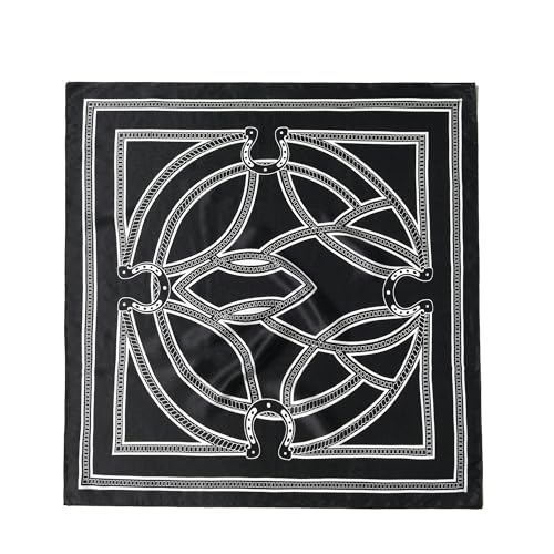 100% Mulberry Silk Scarf - 21" Square Lightweight Neckerchief, Gift Packed - color: Black-3
