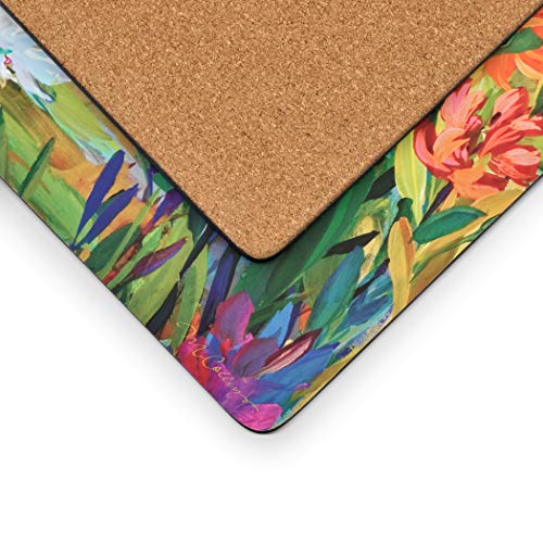 Pimpernel Floral Collection Placemats, Set of 4 – (15.7" x 11.7") Cork-Backed Table Mats with Colorful Botanical Art Prints, Heat & Stain Resistant Lacquered Surface, Decorative Dining - size: 15.7" x 11.7" Rectangular, style: Martha's Choice