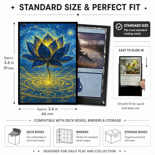 100 PCS TCG/MTG Card Sleeves, Matte Back Anti-Slip & Easy Shuffling Applicable to OCG CCG DTCG PTCG, 2.6 x 3.6 in Standard Size Cards (Summon The Black Lotus) - color: Summon the Black Lotus