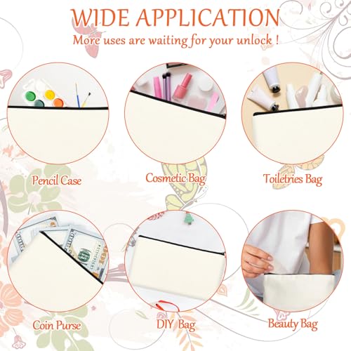 Legigo Blank Canvas Bags Zipper Pouch Makeup Bags Pencil Pouch Bulk - color: Beige