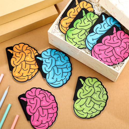 Amazingspark 24 Pcs 600 Sheets Brain Shaped Notepads, 5x3.75 in Memo Pads