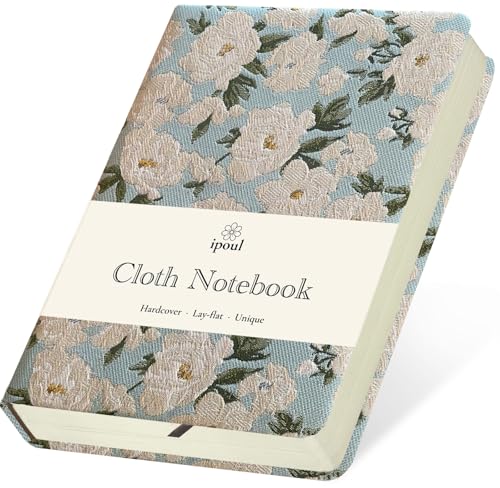 Small Journal for Women, Flower Notebook, B6, 5x7, Ruled Notebook & Blank Sketchbook, Embroidered Journal, Hardcover, Lay Flat, Note Taking Notebook, Cute Journal, White Gardenia - color: B6-Cute Gardenia