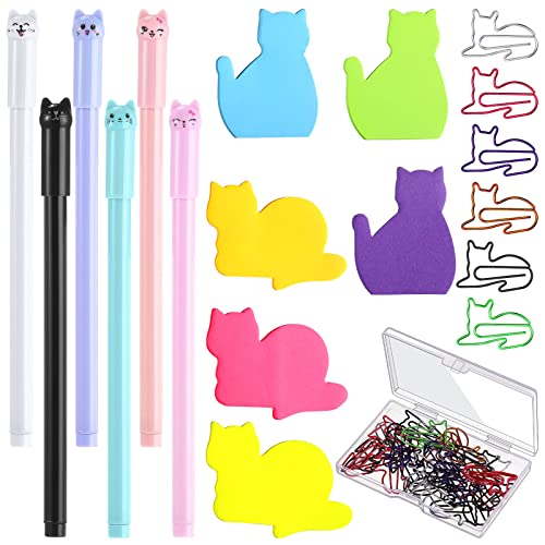 Nezyo 42 Pack Cat Stationery Set,Cats Sticky Note, Cute Cat