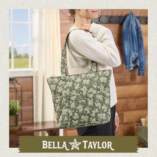 Bella Taylor Stride Tote, Quilted Shoulder Bag for Women - color: Heirloom Rose