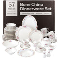 Joseph Sedgh Collection Romantic Bloom Bone China Dinnerware Set, 57-Piece - size: 57 Piece Set