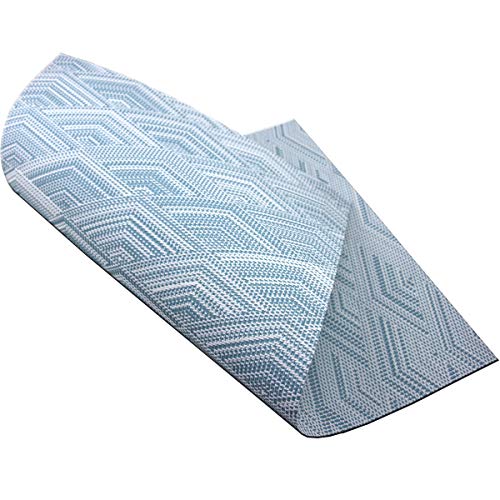 Druable Placemats Set of 8, Plastic Heat-Resistant Non-Slip Vinyl Place Mats Washable Easy to Clean Indoor Outdoor (18"x12", Blue) - color: Rhombic: Blue, size: 8 Placemats