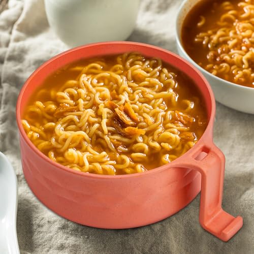 2 Sets 40 oz Microwave Ramen Bowl with Handles, Orange, Blue - color: Orange, Blue