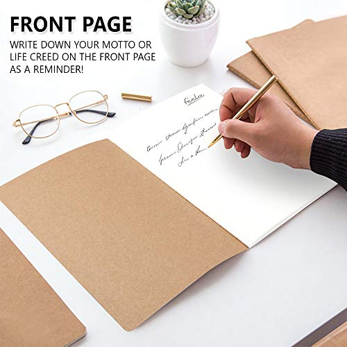 feela 30 Pack Kraft Notebooks, A5 60 Lined Pages Notebooks and Journals for Women Girls Students Making Plans Writing Memos Office School Supplies, 8.3 X 5.5 in - style: Lined-30 Pack