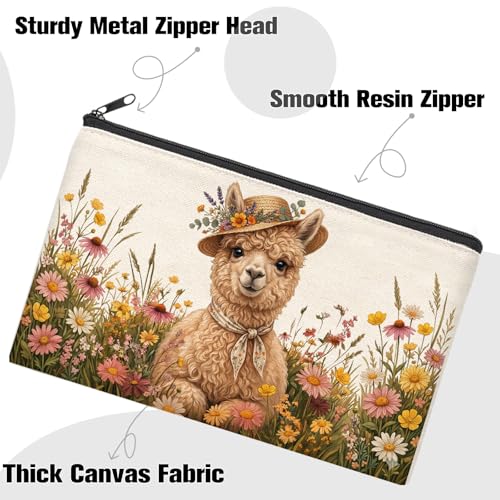 Aesthetic Canvas Tote Bag for Women – Minimalist Open-Top Design, Perfect for Books, Daily Errands and Gifting. - color: Floral Alpaca Straw