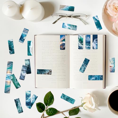 96Pack Magnetic Bookmarks for Reading,Women Men Teacher Book Lovers Gifts - style: Sea