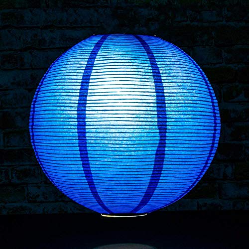 Quasimoon PaperLanternStore.com (5-Pack) 12 Inch Navy Blue Fine Line Premium Even Ribbing Paper Lantern, Extra Sturdy - color: Navy Blue Fine Line (5-pack), size: 12 Inch
