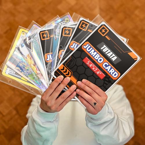 Jumbo Card Sleeves Big Card Protector Sleeves for 3 Ring Binder - 50 Pack - size: L 5.4x7.5"