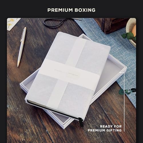 BEECHMORE BOOKS Premium Lined Leather Journal for Men & Women, 5" x 8" (A5) Thick 120gsm Ivory Cream Paper Notebook, Hardcover Vegan Leather Personal Diary, With Gift Box (Charcoal Black) (Pack of 2) - color: Charcoal Black, size: A5 - 5.8" x 8.3" Medium