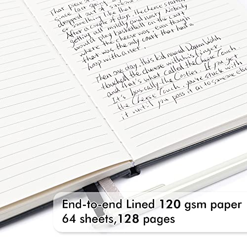 12 Pack Notebooks Journals Bulk with 12 Black Pens, Feela A5 Hardcover Notebook Classic Ruled Journal Set with Pen Holder for School Business Work Travel Writing, 120 GSM, 5.1”x8.3”, Gray - color: 12 Pack gray