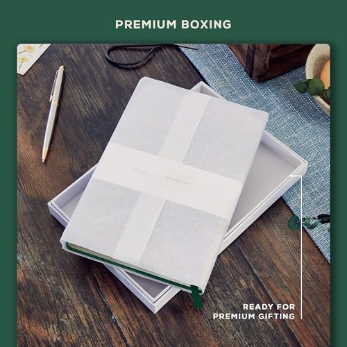 BEECHMORE BOOKS A5 5x8 Lined Leather Journal For Men, 120 GSM with Gift Box - color: Dartmouth Green, size: A5 - 5.8" x 8.3" Medium