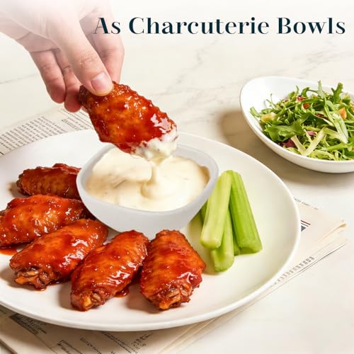 5 OZ Sauce Bowls Set of 6, Unbreakable Dipping Sauce Cups - White - color: White, size: 5 OZ