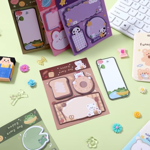 WLLHYF 4 Pack Cute Sticky Notes 240 Sheets Sticky Notes Page Markers Flags