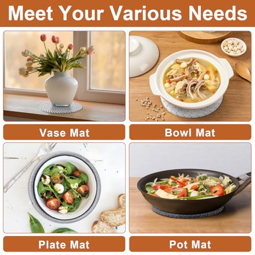 7 Inch Trivets for Hot Dishes, Pot Holders for Kitchen, Hot Pads, Coasters - color: Gray