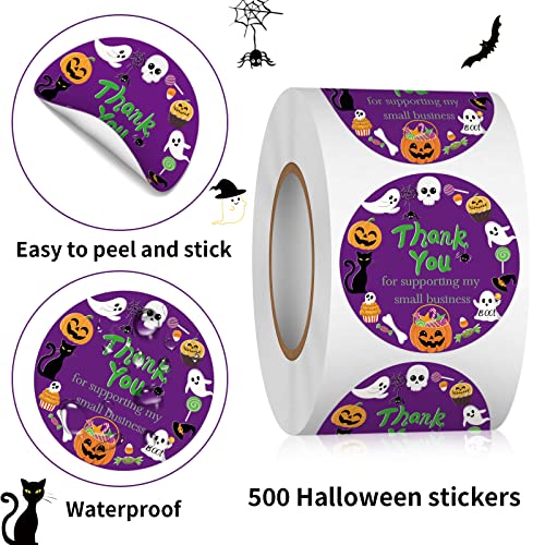 Heyfibro 500 PCS 1.5 Inch Thank You Stickers for Small Business, Baking, Gifts, Envelopes, Weddings (Halloween) - style: Halloween
