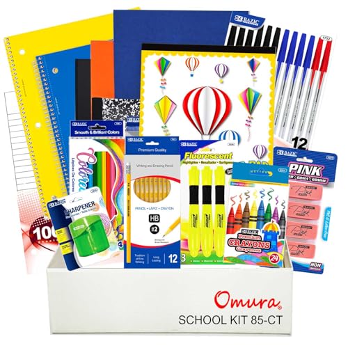 Pallet of 112 Elementary School Supply Boxes | 85 Piece Classroom Essentials Kit | Back to School Supplies Bulk Student Supply Kits - style: Elementary | 112-Boxes/PALLET